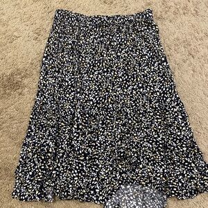 Black Patterned Midi Skirt